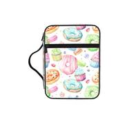 OXbnmm Cupcakes Donuts Muffins Sugar Printed Bible Cover Case, Protective Travel Organizer for Journal, Portable Church Book Bag