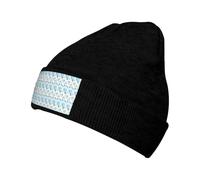 OXbnmm Cute Penguins Printing Winter Trendy Knit Floppy Cap Beanies Elastic Warm Knitted Hat for Outdoor Travel Fishing Hats Black