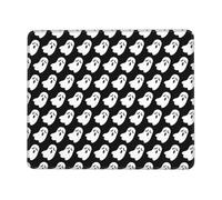 OXbnmm Cute White Ghost Halloween Large Extended Mouse Pad With Lock Edge & Non-Slip Base, Thick Durable Desk Mat For Work