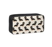 OXbnmm Dachshund Dog Printed Pencil Pouch Spacious Storage Bag Smooth Zipper Polyester Holder for Students Teachers