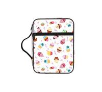 OXbnmm Delicious Cupcakes Printed Bible Cover Case, Protective Travel Organizer for Journal, Portable Church Book Bag