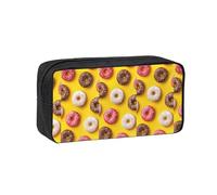 OXbnmm Doughnut Printed Pencil Pouch Spacious Storage Bag Smooth Zipper Polyester Holder for Students Teachers