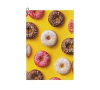 OXbnmm Doughnut Printing 24"X16" Premium Microfiber Golf Towel,Waffle Pattern With Carabiner Clip,For Golf Cart Club