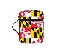 OXbnmm Flag of Maryland Printed Bible Cover Case, Protective Travel Organizer for Journal, Portable Church Book Bag
