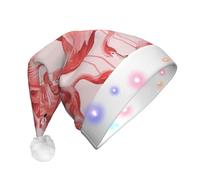 OXbnmm Flamingo Santa Hats, Light Up Christmas Hats, Santa Hat With Led Lights, Flashing Santa Claus Hat For Adults