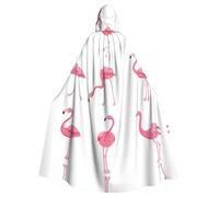 OXbnmm Flamingos On White Adult Wizard Cloak Robe Costume,For Renaissance Festival Halloween Cosplay Larp Cape