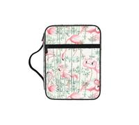 OXbnmm Floral Flamingo Botany Printed Bible Cover Case, Protective Travel Organizer for Journal, Portable Church Book Bag