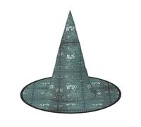 OXbnmm Formulas Shapes Theory Math Lesson Word Printing 2 Pack Witch Hats Halloween For Role Playing 13 Inches Tall Masked Balls Hat Women