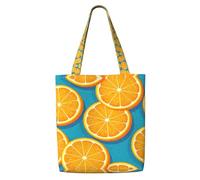 OXbnmm Fresh Orange Fruit Canvas Heavy Duty 12oz Canvas Huge Grocery Bag Shopping Tote Moving Bag Laundry Bag