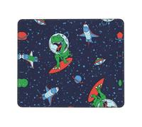 OXbnmm Funny Astronaut Dinosaur Rocket Large Extended Mouse Pad With Lock Edge & Non-Slip Base, Thick Durable Desk Mat For Work