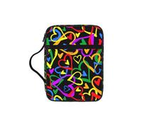 OXbnmm Gay Pride Rainbow Printed Bible Cover Case, Protective Travel Organizer for Journal, Portable Church Book Bag