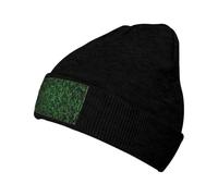 OXbnmm Hacker Era Printing Winter Trendy Knit Floppy Cap Beanies Elastic Warm Knitted Hat for Outdoor Travel Fishing Hats Black