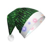OXbnmm Hacker Era Santa Hats, Light Up Christmas Hats, Santa Hat With Led Lights, Flashing Santa Claus Hat For Adults