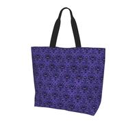OXbnmm Haunted Mansion Printed Large Tote Bag For Women, Reusable Shoulder Bags With Pocket, Lightweight Handbag For Vacation, Pool, Gym