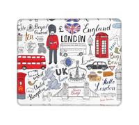 OXbnmm I Love London Large Extended Mouse Pad With Lock Edge & Non-Slip Base, Thick Durable Desk Mat For Work
