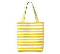 OXbnmm Lemon Zest Yellow Stripes Pattern Canvas Heavy Duty 12oz Canvas Huge Grocery Bag Shopping Tote Moving Bag Laundry Bag