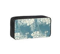 OXbnmm Luxury Cute Leaves Printed Pencil Pouch Spacious Storage Bag Smooth Zipper Polyester Holder for Students Teachers