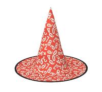 OXbnmm Numbers Arts Printing 2 Pack Witch Hats Halloween For Role Playing 13 Inches Tall Masked Balls Hat Women