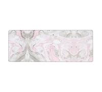 OXbnmm Pink Abstract Ink Marble Gray Artistic Oversized Desk Pad, Thick Base Mat, Ergonomic Comfort Pad for Precision Mouse Control