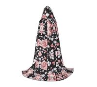 OXbnmm Pink Flower Teenager Hooded Cape Cloak Small Cosplay Costume Witch Vampire Wizard Masquerade Ball Stage