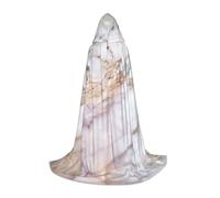 OXbnmm Pink White Marble Pattern Teenager Hooded Cape Cloak Small Cosplay Costume Witch Vampire Wizard Masquerade Ball Stage