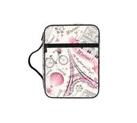 OXbnmm Romantic Paris Butterfly Printed Bible Cover Case, Protective Travel Organizer for Journal, Portable Church Book Bag