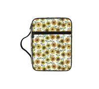 OXbnmm Romantic Sunflowers Printed Bible Cover Case, Protective Travel Organizer for Journal, Portable Church Book Bag
