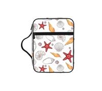 OXbnmm Shell Starfish Printed Bible Cover Case, Protective Travel Organizer for Journal, Portable Church Book Bag