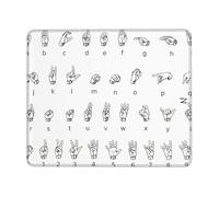 OXbnmm Sign Language Alphabet. Large Extended Mouse Pad With Lock Edge & Non-Slip Base, Thick Durable Desk Mat For Work