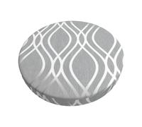 OXbnmm Silver Geometric Figure Printed Stool Seat Protector, Thick Foam Padded Cushion Cover For Comfortable Daily Sitting