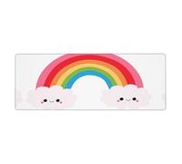 OXbnmm Small rainbow Oversized Desk Pad, Thick Base Mat, Ergonomic Comfort Pad for Precision Mouse Control