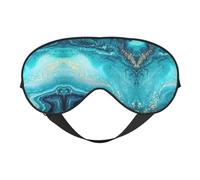 OXbnmm Stone Blue Gold Marble Light Blocking Sleep Mask Adjustable Comfortable Soft Eye Cover Reversible Night Rest