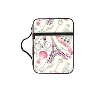 OXbnmm The Paris Tower and a Bicycle Printed Bible Cover Case, Protective Travel Organizer for Journal, Portable Church Book Bag
