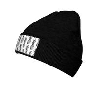 OXbnmm Tropical Theme Pineapple Fruit Pattern Printing Winter Trendy Knit Floppy Cap Beanies Elastic Warm Knitted Hat for Outdoor Travel Fishing Hats Black