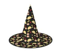 OXbnmm Tuesday Party Printing 2 Pack Witch Hats Halloween For Role Playing 13 Inches Tall Masked Balls Hat Women