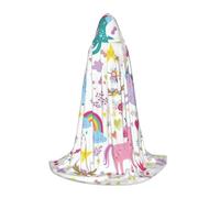 OXbnmm Unicorns Pink Teenager Hooded Cape Cloak Small Cosplay Costume Witch Vampire Wizard Masquerade Ball Stage