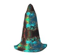 OXbnmm Universe Galaxy Space Teenager Hooded Cape Cloak Small Cosplay Costume Witch Vampire Wizard Masquerade Ball Stage