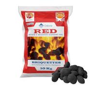 Oxbow Red Smokeless Coal Briquettes, 10kg - Britain's Brightest Economy | Bright, long-lasting heat with minimal soot; economical choice for grates, ranges, room heaters & closed burners