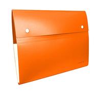 Oxbridge Expanding A4 File Folder 8 Pocket Plastic Accordion File Organiser - Orange, Single Folder - Suitable for Home, School or Office Use.