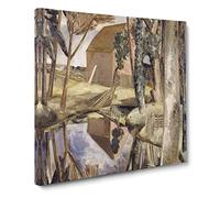 Oxenbridge Pond by Paul Nash Canvas Print | Gallery Wrapped 30mm Frame Wall Art | 20x20 inches | Ready to Hang | Modern Picture | Living Room Bedroom Lounge Office