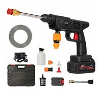 Oxerbog Single-Cell 1200mAh High-Power Cordless High-Pressure Washer - Portable Rechargeable Car Wash Gun, 5-metre Extended Hose, Versatile Cleaning for Cars, Patios, Windows, Lawns and Pools, Classic
