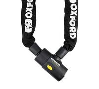 Oxford 1 1.2m Alarm 10 10mm Square Link General Purpose Chain Lock Motorcycle/Bicycle Security, Black