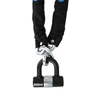 Oxford 10 Square Link Chain with Double Locking Padlock, Black, 1.4 x 10 mm