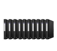 Oxford 10 x A4 Black Plastic Box Spine Width 4 cm