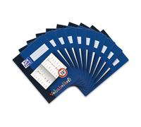 Oxford 100057954 Vocabulary Exercise Book for German Primary School Class 3 A4 16 Sheets 90 g/m² Optic Paper Header Pack of 10 Blue