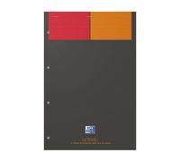 OXFORD 100101876 "International" Notepad | 1 piece | A4 + | 80 gsm | checkered 5 mm | 4-hole perforated | 160 sheets | Notepad with stapling | Gray