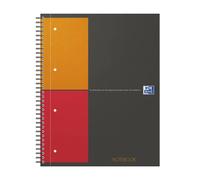 Oxford Notebook 100103664 International A4 Checkered 80 Sheets Gray Sturdy Cardboard Cover Spiral