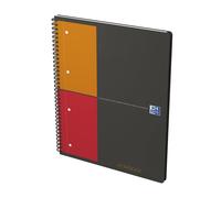OXFORD 100104329 Activebook International A4 + Checkered with Indexable Index and Document Pocket Gray Spiral Notebook Block - a smart organization for managers and executives