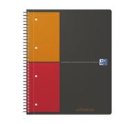 OXFORD 100104329 Activebook International A4 + Checkered with Indexable Index and Document Pocket Gray Spiral Notebook Block - a smart organization for managers and executives