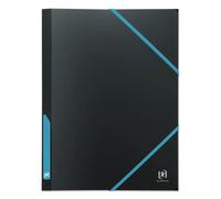 OXFORD 3 Flap Folder for Students A4 with Elastic 30 mm Spine Polypropylene Cover Black/Blue